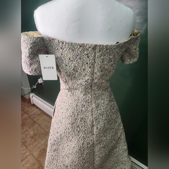 Alyce Paris Pink Floral Off-Shoulder Maxi Dress - Picture 6 of 13